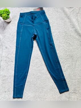 💙 The Gym People High Rise Pocket Leggings Teal Blue Athletic Yoga Size S NWT